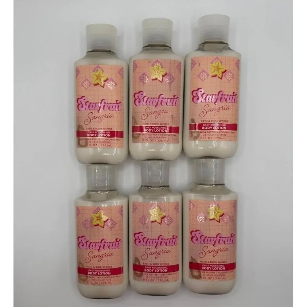 Bath & Body Works Starfruit Sangria Daily Nourishing Body Lotion 8oz Set of 6